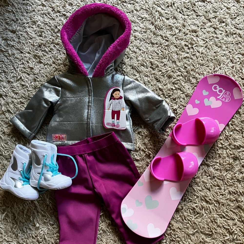 Our generation Chill on the hill doll set with snow board outfit for 18 in” Doll